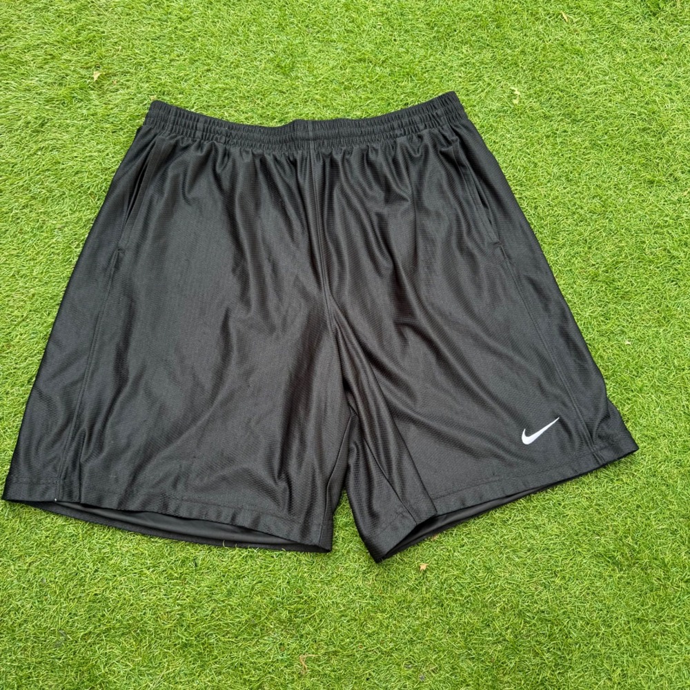 Vintage‎ Nike Basketball Shorts Mens XXL Black Athletic Satin Silky Dazzle